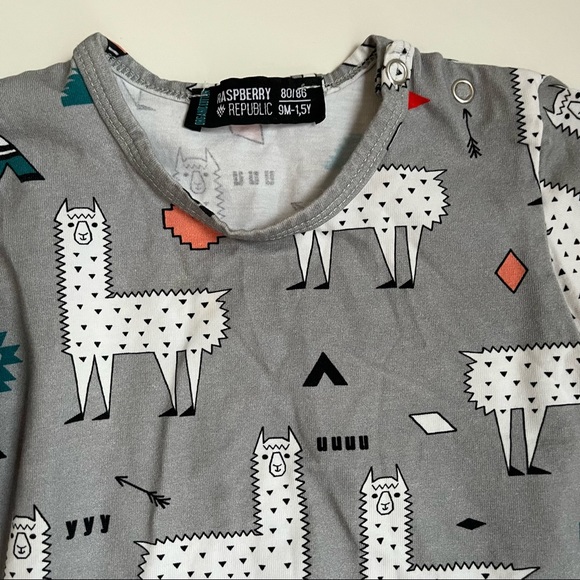 Raspberry Republic awesome llama long-sleeve onesie - Picture 2 of 4